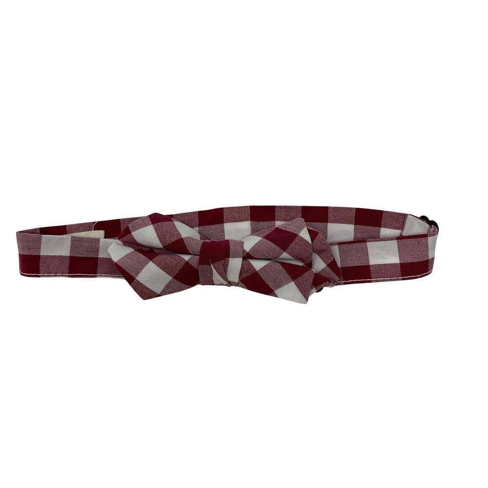 J. Crew Crewcuts Boys Size L/XL Bow Tie Red White Gingham Check Print